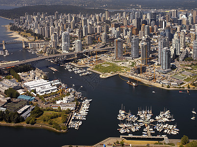 加拿大不列颠哥伦比亚省温哥华景观道路假溪城市港口摩天大楼旅行天线旅游图片