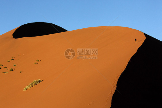 沙丘纳米布沙漠纳米比亚沙漠干旱地形游客荒野风景沙丘图片