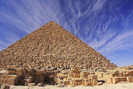 Menkaure金字塔 开罗狮身大篷车纪念碑风暴异位素沙漠考古学石头骆驼风景图片