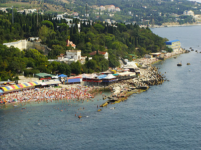 Simeiz 视图 克里米亚黑色海滩旅游天线悬崖海岸天后旅行海洋海岸线图片