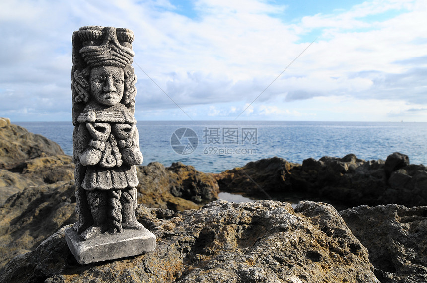 玛雅雕像世界黏土寺庙拉丁古董旅行脚步石头雕塑花瓶图片