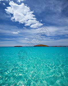 福门捷拉巴利阿里群岛伊莱塔海滩胰岛假期海洋波浪小女孩天堂海岸蓝色阳光海景图片