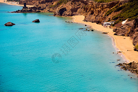 海滩 圣尤拉利亚海岸海景支撑地标空白油菜花运河岩石景点旅游图片