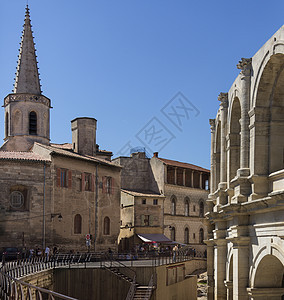 罗马安菲剧院  Arles  法国南部圆形地标旅游纪念碑旅行建筑学剧场图片