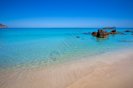 海滩 圣尤拉利亚胰岛旅游悬崖旅行景点天空蓝色天堂海洋支撑图片