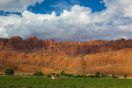 在摩阿布靠近Arches NP的莫阿布美丽的岩层旅行风景峡谷沙漠地质矿物石头拱门侵蚀砂岩图片