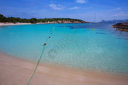 海滩与松绿的地中海天堂海岸线假期旅行天空波浪海岸胰岛旅游地标图片