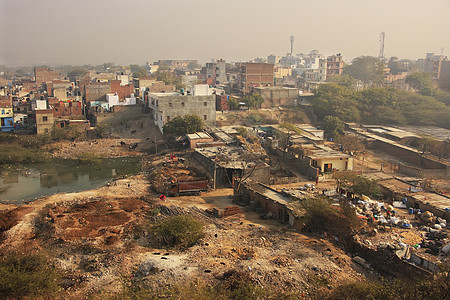 从图格拉卡巴德堡看到新德里贫民窟图片