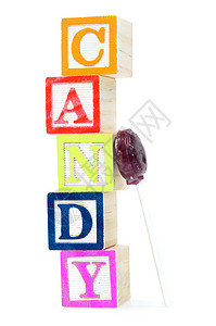 婴儿块拼拼糖果乐趣紫色语言食物拼写玩具木头教育立方体甜点图片