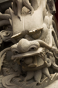 中国神庙龙雕像雕刻石头阴影偶像艺术雕塑精神上帝愤怒庆典图片