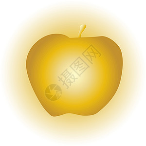 黄金苹果小吃白色黄铜插图堕落金属诱惑水果绘画食物图片