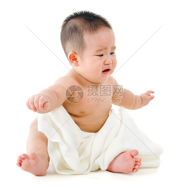 亚洲男孩婴儿哭泣图片