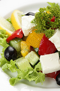 白菜中美味沙拉盘子柠檬胡椒厨房美食饮食白色食物蔬菜绿色图片