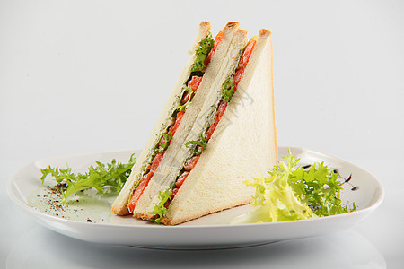白色背景上的新鲜三明治Name小吃蔬菜食物火鸡沙拉营养叶子餐饮午餐早餐图片
