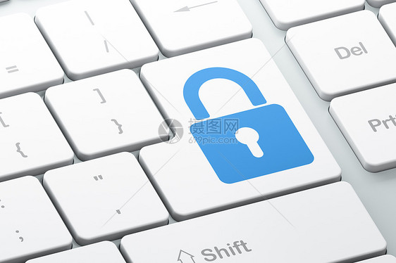 保护概念 计算机键键盘后格网上的封闭帕洛克蓝色密码安全技术钥匙犯罪网络软垫隐私代码图片