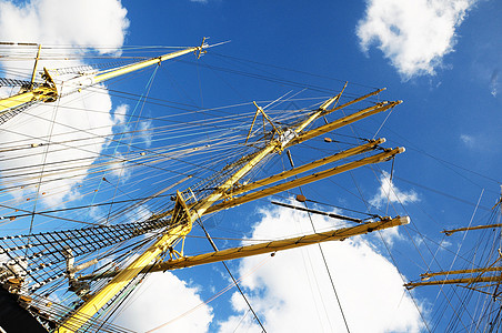 Craner 起落杆商业起重机游艇木头航行运输桅杆船桅金属蓝色图片