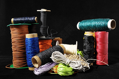 双线卷纺织品红色线索绳索羊毛材料编织细绳棕色纤维图片