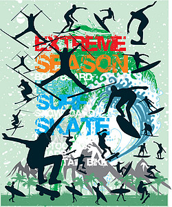 城市滑冰队向量艺术运动活动男性创造力溜冰者滑板青年孩子滑冰木板图片