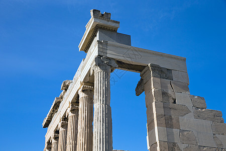 雅典大都会教友会损害改造衰变雕像翻拍寺庙建筑石工装修废墟图片