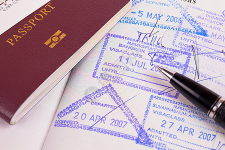 护照和移民邮票及入境印章权威世界安全外国人旅游海关签名黑色穿越身份图片