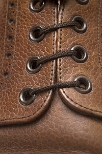 男鞋详情蕾丝尺寸皮革织物材料棕色肩带皮匠高清图片