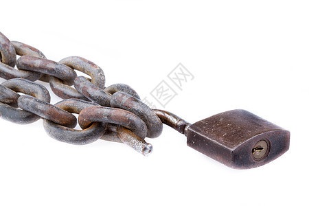 锁链和锁链力量锁孔金属链接挂锁白色安全灰色图片
