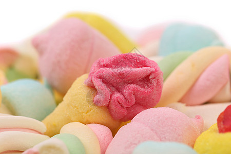 不同颜色的棉花糖正方形乐趣糖果甜点棉花糖食物蓝色软糖孩子垃圾图片