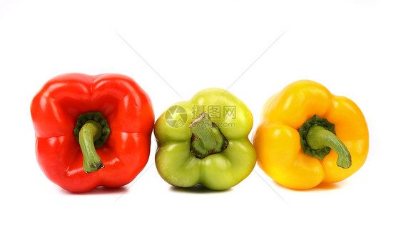 三色胡椒彩椒橙子彩纸营养美食蔬菜红辣椒背景辣椒团体图片