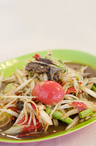 辣椒烹饪绿色沙拉蔬菜木瓜美食螃蟹食物盘子图片