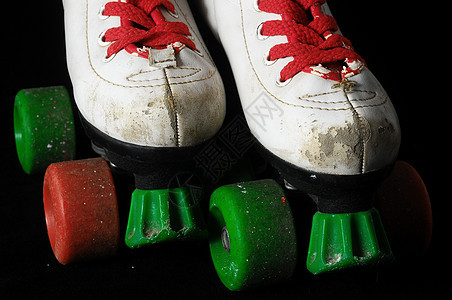 消耗的滚式滑板旱冰蕾丝皮革消费运动孩子们靴子轮子乐趣鞋带图片
