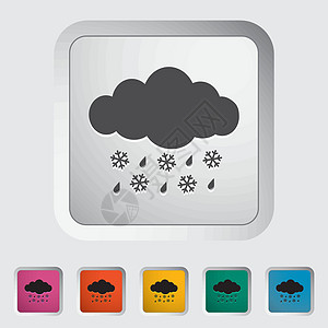 雨夹雪图标环境插图天气天空绘画雪花雨滴黑色暴风雪气象图片