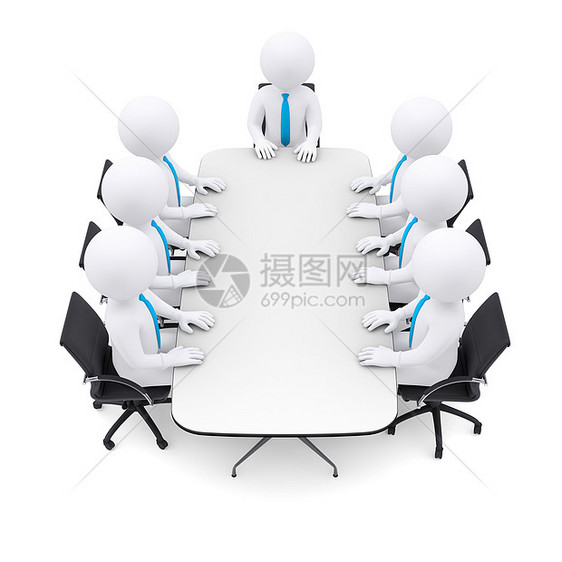 坐在桌边的商务人士办公室扶手椅家具男人公司木偶桌子领导经理椅子图片