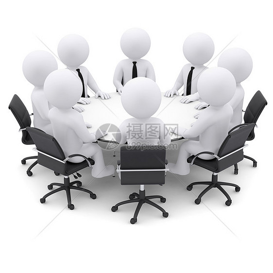 出席圆桌会议的商务人员领导家具男人经理公司商业扶手椅网络团队插图图片