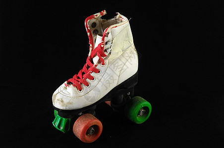 消耗的滚式滑板滑冰旱冰车轮闲暇轮子孩子们皮革鞋带娱乐靴子图片