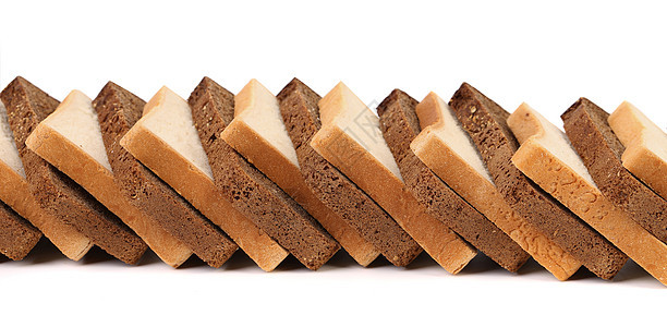 一排切片面包 白色和黑色食物水平阴影产品棕色摄影小吃小麦图片