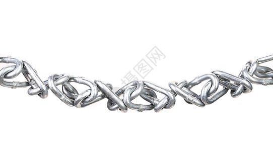 弯曲的链条束缚白色领带绑定金属力量图片