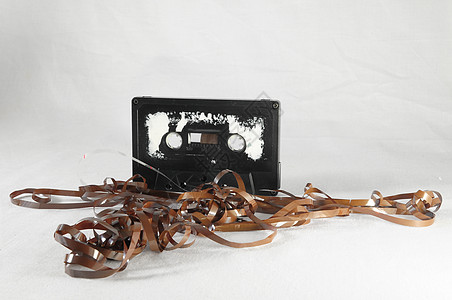 传统音乐包录音带音乐复古卡带概念记录立体声技术白色古董图片