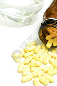 黄色药丸药品瓶子药店医疗药物药片治疗药瓶抗生素止痛药图片