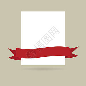 带有红色横幅的笔记纸 您设计的矢量插图销售海报店铺保修阴影标签笔记贴纸打印贸易图片