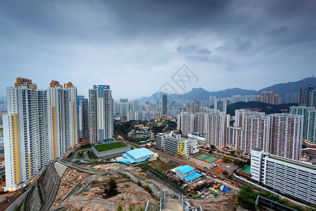 香港市日落办公室摩天大楼高楼商业天空蓝色景观游客市中心旅行图片