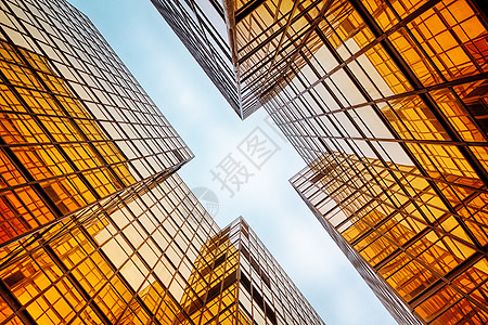 现代化的蓝色玻璃办公楼墙摩天大楼建筑大厅金融网格矩阵中心旅行办公室贸易图片