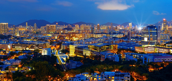 香港市之夜港口市中心景观天空地标金融日落顶峰旅游蓝色图片