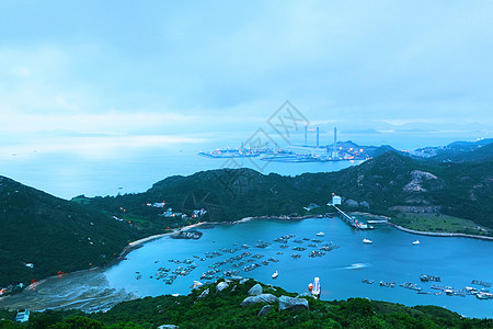 风景 日落在山上和海面上旅行晴天季节天空海岸热带海洋反射支撑太阳图片