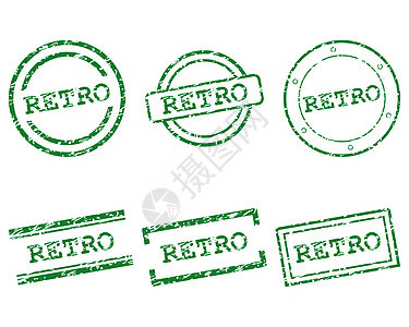Retro 邮票打印插图销售海豹橡皮商业墨水烙印购物绿色图片
