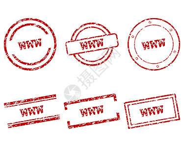 WWW 邮票购物按钮海豹商业打印墨水贴纸烙印插图橡皮图片