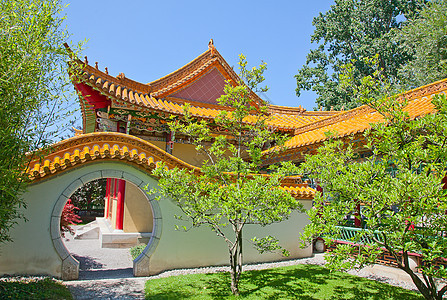 传统中国菜园王朝历史性旅行环境风景天空园艺寺庙晴天游客图片