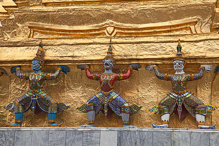 泰国曼谷大宫大宫文化金子雕塑奢华旅行历史地标艺术历史性佛教徒图片