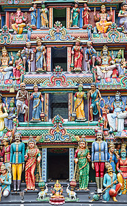 新加坡印度教寺庙偶像地标祷告雕塑历史性艺术旅游建筑雕刻文化图片