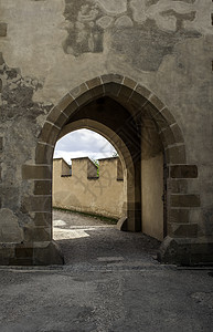 城堡门吸引力历史性防御堡垒石头游客入口图片