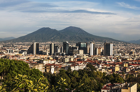 那那不勒斯远景建筑学全景旅行风景游客火山城市图片